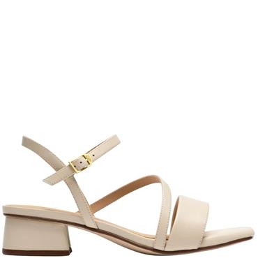 CLARKS  WOMENS  SANDAL - CREAM LEATHER